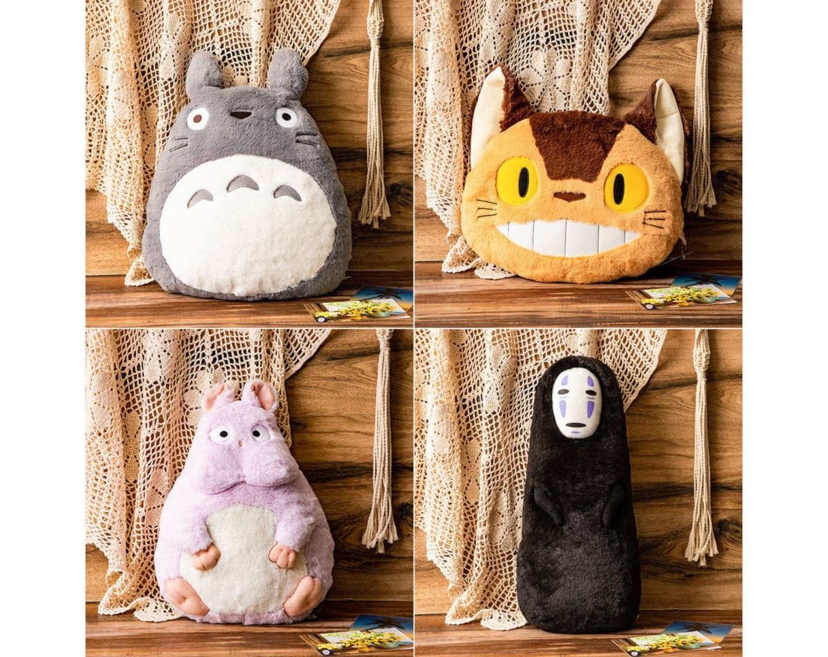 Official Ghibli Cushion/Pillow/Home Decor • Totoro, Catbus, No Face, Jiji, Bo Plush/Stuffed Animal/Replica • Spirited Away, Kikis Delivery - Kamaji Market
