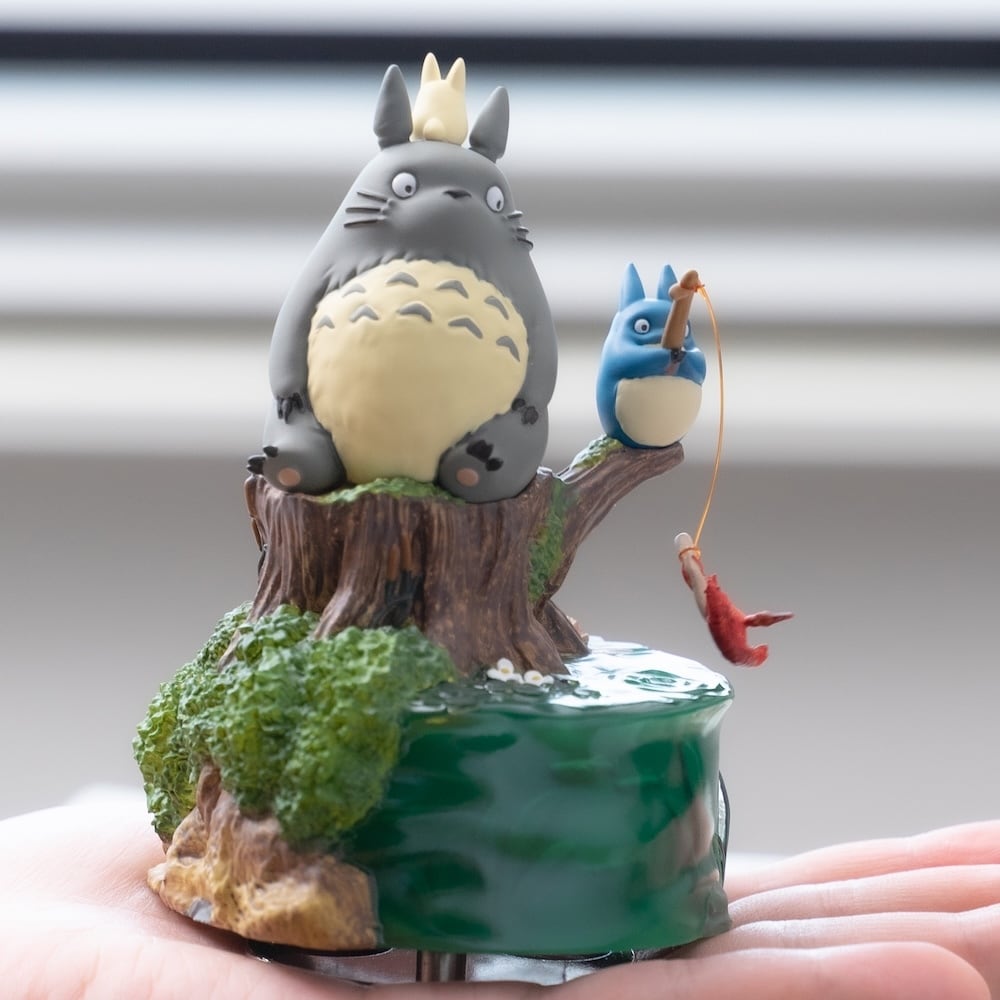 Official Ghibli Fishing Totoro Figure/Music Box • My Neighbor Totoro Home Decor/Interior Diorama - Kamaji Market