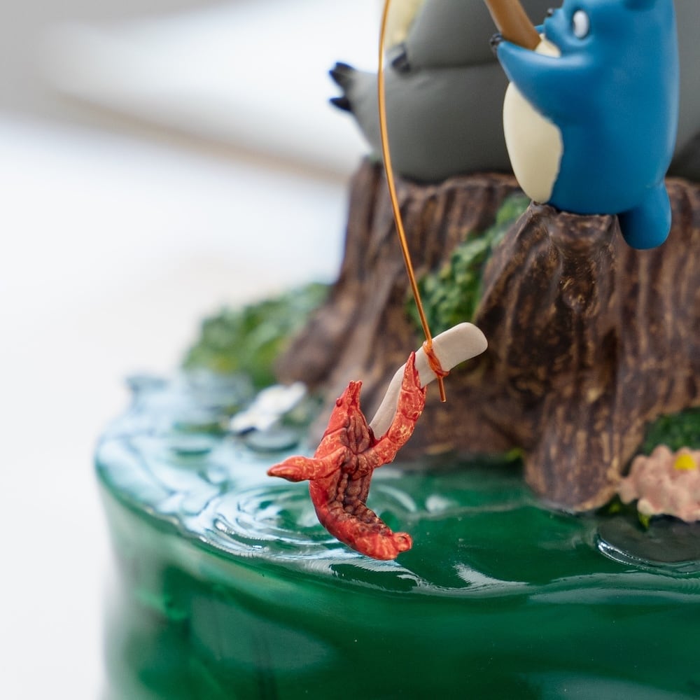 Official Ghibli Fishing Totoro Figure/Music Box • My Neighbor Totoro Home Decor/Interior Diorama - Kamaji Market