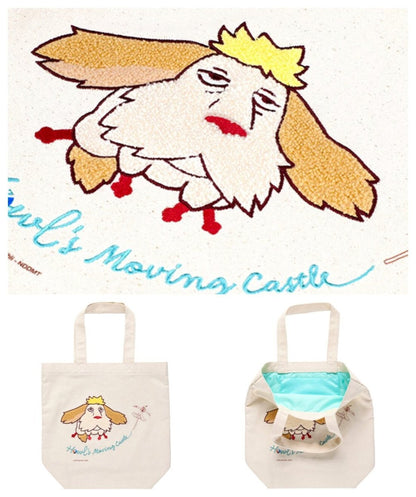 Official Ghibli Fluffy Tote/Shoulder Bag • Calcifer, Hin, Jiji Shopping Bag/Shopper/Eco Handbag/Hobo • Howl, Totoro, Kikis Delivery Gift - Kamaji Market