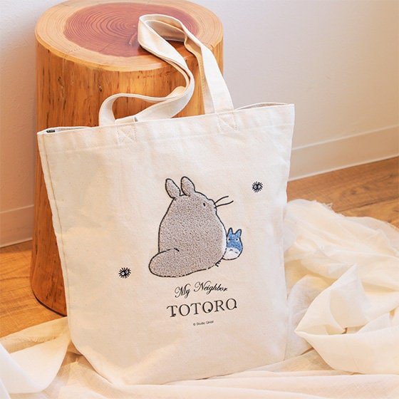 Official Ghibli Fluffy Tote/Shoulder Bag • Calcifer, Hin, Jiji Shopping Bag/Shopper/Eco Handbag/Hobo • Howl, Totoro, Kikis Delivery Gift - Kamaji Market