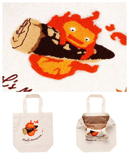 Official Ghibli Fluffy Tote/Shoulder Bag • Calcifer, Hin, Jiji Shopping Bag/Shopper/Eco Handbag/Hobo • Howl, Totoro, Kikis Delivery Gift - Kamaji Market
