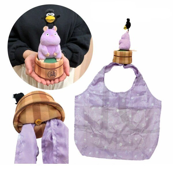Official Ghibli Fox - Squirrel, Bo Mouse Plush Toy/Eco Bag • Spirited Away, Nausicaa, Laputa Shoulder Bag/Shopping/Handbag - Kamaji Market