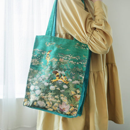 Official Ghibli Fox Squirrel Gobelin Tote Bag • Laputa/Nausicaa Shopping Shoulder Bag - Kamaji Market