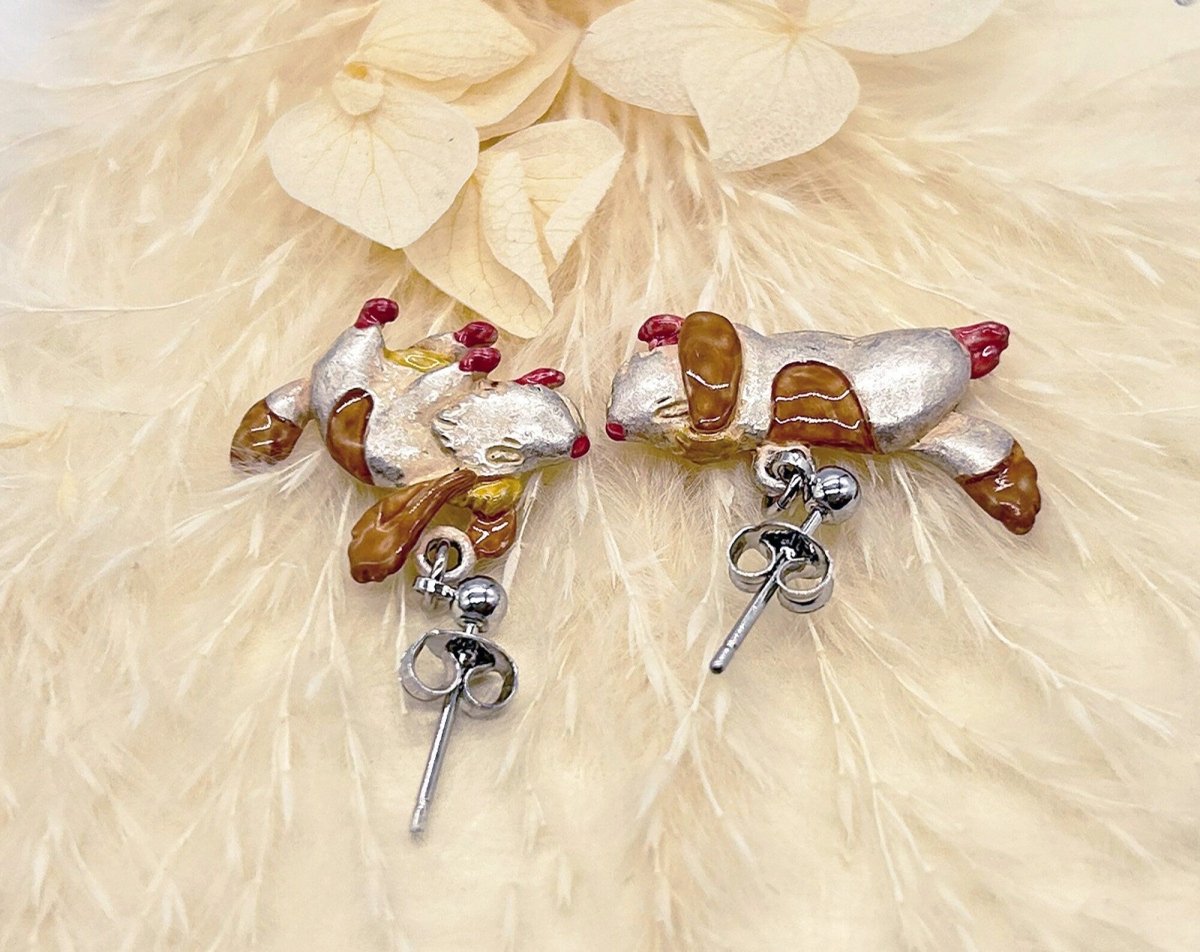 Official Ghibli Hin Dog Earrings • Howls Moving Castle Handmade Earrings • Anime Japanese Jewelry - Kamaji Market