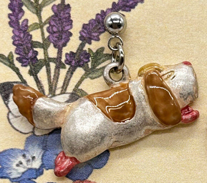 Official Ghibli Hin Dog Earrings • Howls Moving Castle Handmade Earrings • Anime Japanese Jewelry - Kamaji Market