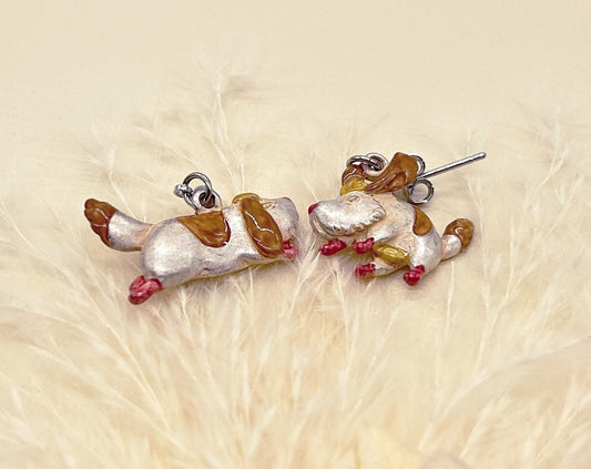 Official Ghibli Hin Dog Earrings • Howls Moving Castle Handmade Earrings • Anime Japanese Jewelry - Kamaji Market