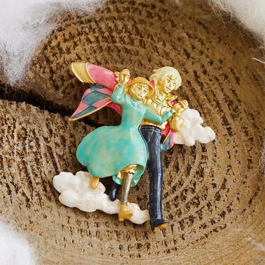 Official Ghibli "Howl and Sophie" Handmade Brooch • Howls Moving Castle Pin/Badge/Breastpin/Clip • Donguri Closet Exclusive - Kamaji Market