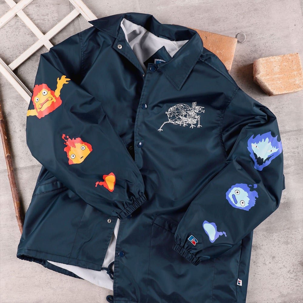 Official Ghibli Howl Coach Jacket • Howls Moving Castle Windbreaker/Raincoat/Coat/Spring - Autumn Clothes • Calcifer Anime - Kamaji Market