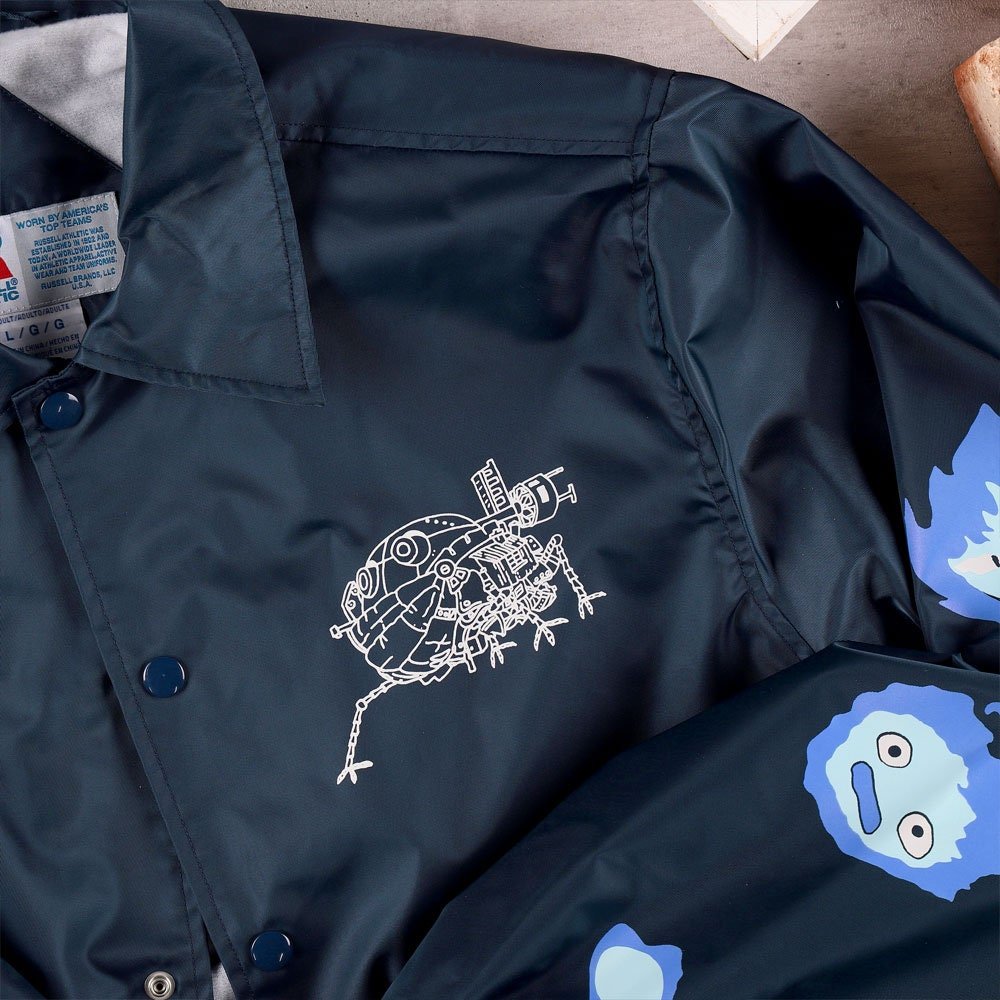 Official Ghibli Howl Coach Jacket • Howls Moving Castle Windbreaker/Raincoat/Coat/Spring - Autumn Clothes • Calcifer Anime - Kamaji Market