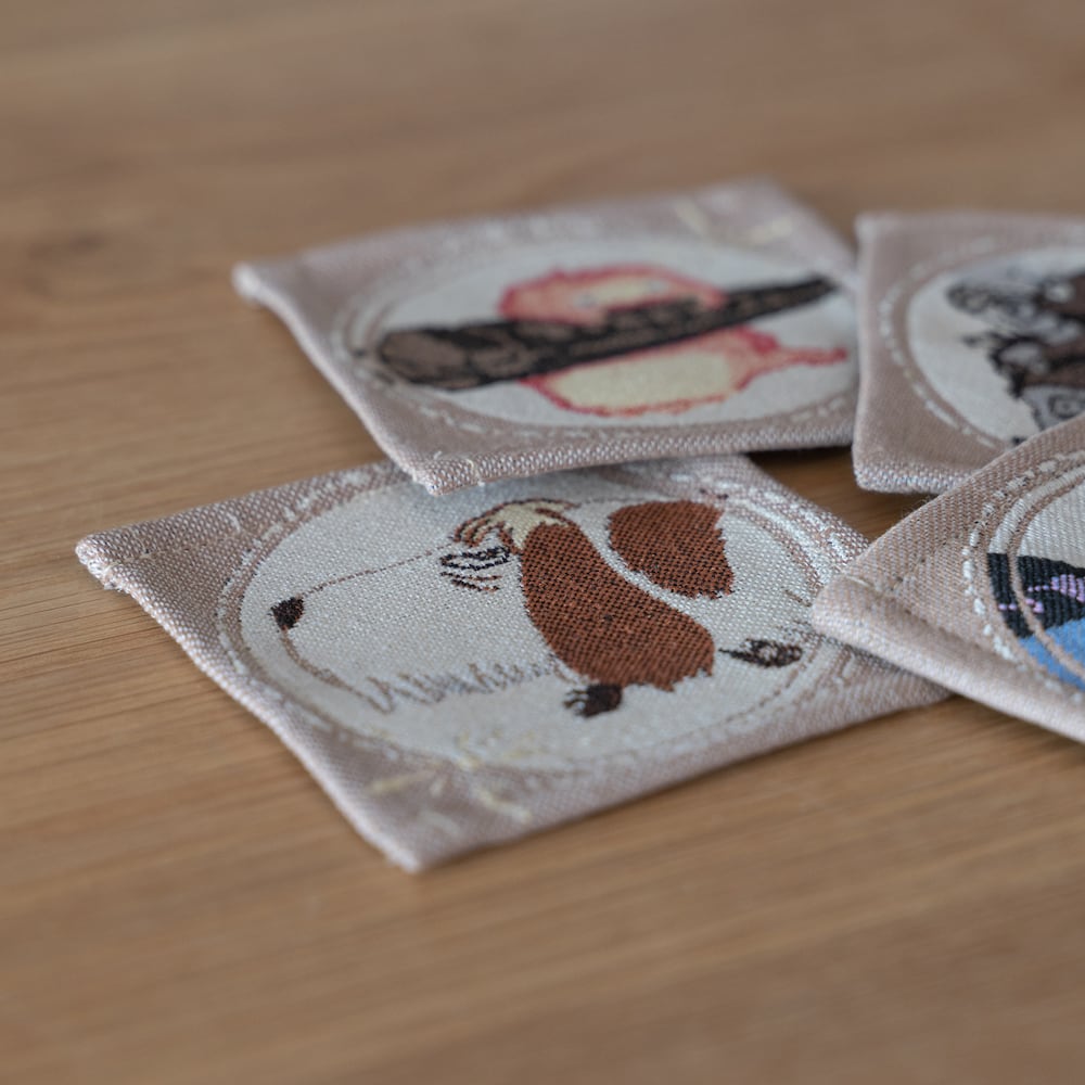 Official Ghibli Howl Coaster Set of 4 • Howls Moving Castle Mat/Beermat/Drink Coaster • Calcifer Hin Kakashi - Kamaji Market