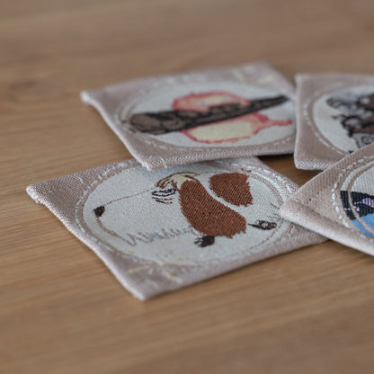 Official Ghibli Howl Coaster Set of 4 • Howls Moving Castle Mat/Beermat/Drink Coaster • Calcifer Hin Kakashi - Kamaji Market