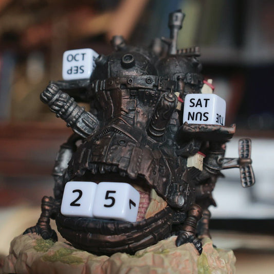 Official Ghibli Howl Figure Perpetual Dice Calendar 2025 • Howls Moving Castle Home Decor/Interior Diorama - Kamaji Market