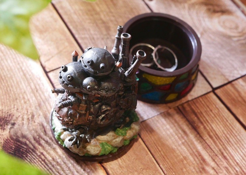 Official Ghibli Howl Figure/Jewelry Box • Howls Moving Castle Figurine/Statue/Replica/Interior Decor/Diorama • Stained Glass Design Gift - Kamaji Market