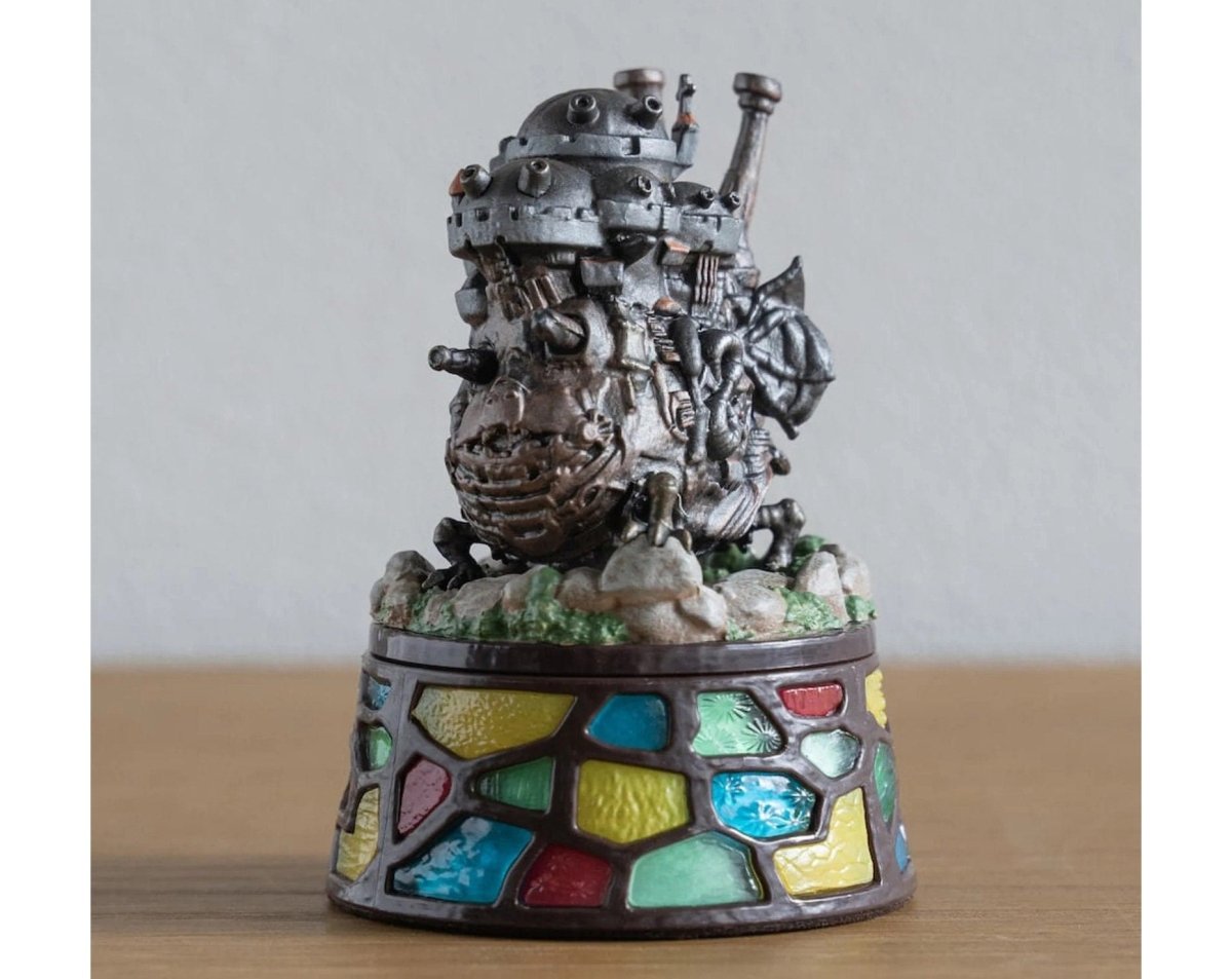 Official Ghibli Howl Figure/Jewelry Box • Howls Moving Castle Figurine/Statue/Replica/Interior Decor/Diorama • Stained Glass Design Gift - Kamaji Market