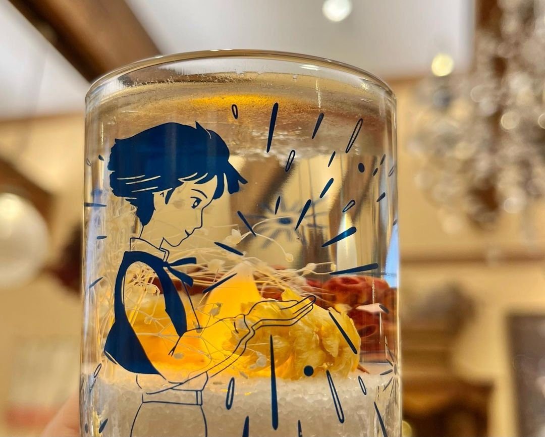 Official Ghibli Howl LED Aroma Wax Melt • Howls Moving Castle Gel Candle with Berry Scent, Fragrance, Dried Flowers - Kamaji Market