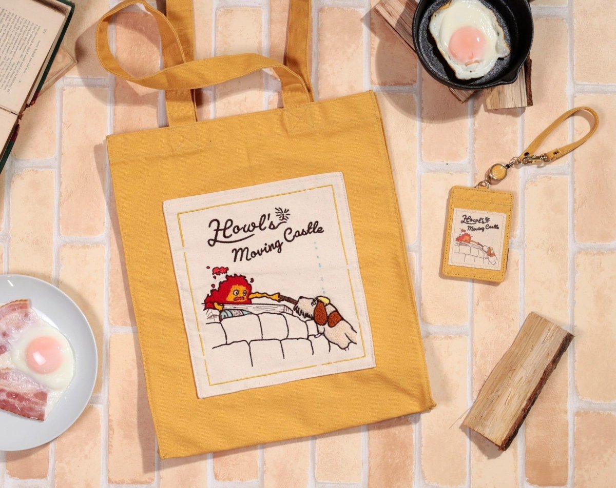 Official Ghibli Howl Tote Bag/Card Case • Howls Moving Castle Shoulder Bag/Shopper/Handbag/Hobo/Pass Case • Calcifer, Hin - Kamaji Market
