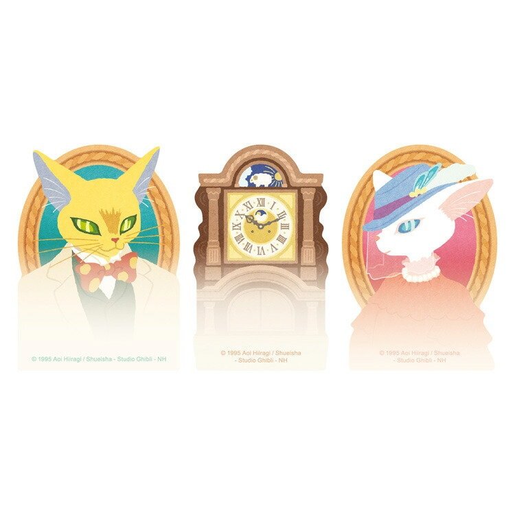 Official Ghibli Howl, Whisper, Kiki Sticky Note Set • Memo Pad/Notepad/Message Card • Calcifer, Hin, Baron, Jiji • Studio Ghibli Stationery - Kamaji Market