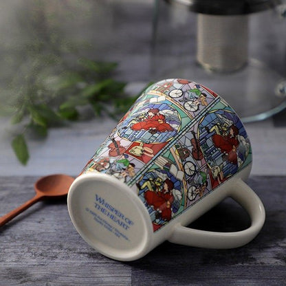 Official Ghibli Howl/Baron Mug Cup • Howls Moving Castle/Whisper of the Heart Tableware • Stained Glass Style • Japanese Ceramic Gift - Kamaji Market