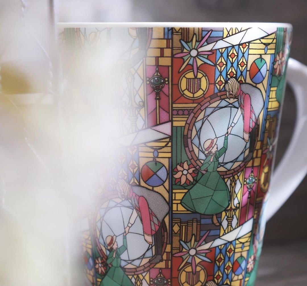 Official Ghibli Howl/Baron Mug Cup • Howls Moving Castle/Whisper of the Heart Tableware • Stained Glass Style • Japanese Ceramic Gift - Kamaji Market