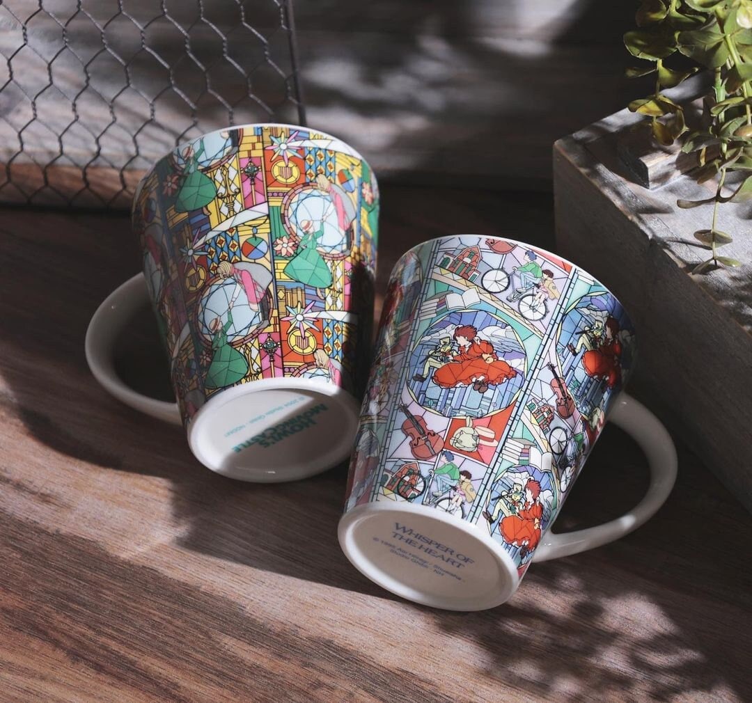 Official Ghibli Howl/Baron Mug Cup • Howls Moving Castle/Whisper of the Heart Tableware • Stained Glass Style • Japanese Ceramic Gift - Kamaji Market