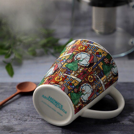 Official Ghibli Howl/Baron Mug Cup • Howls Moving Castle/Whisper of the Heart Tableware • Stained Glass Style • Japanese Ceramic Gift - Kamaji Market