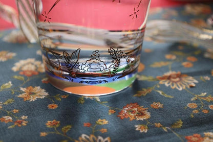Official Ghibli Howls Moving Castle Golden Glass/Cup with Howl, Sophie, Calcifer - Kamaji Market