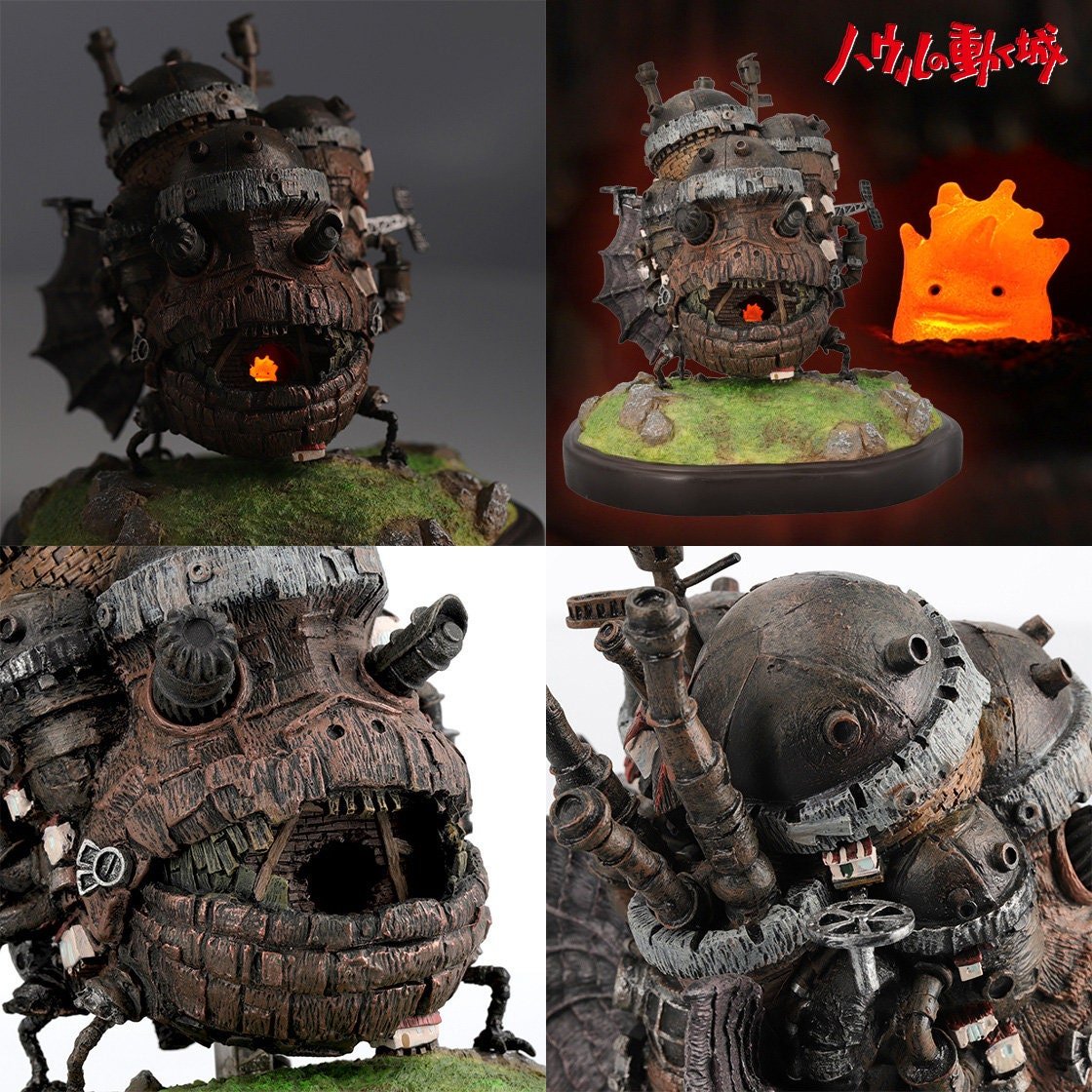 Official Ghibli Howl's Moving Castle Light Up Diorama • Figure/Home Decor/Interior Design with Calcifer - Kamaji Market