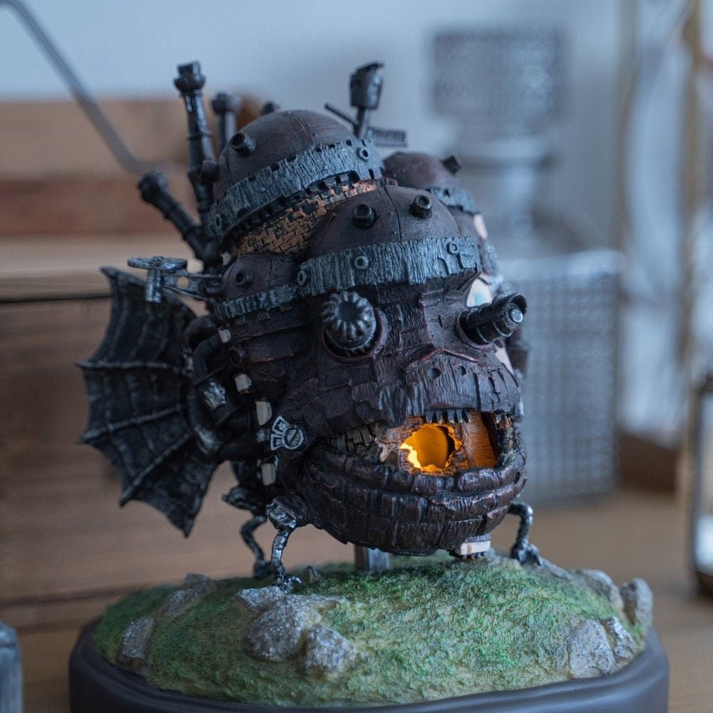 Official Ghibli Howl's Moving Castle Light Up Diorama • Figure/Home Decor/Interior Design with Calcifer - Kamaji Market
