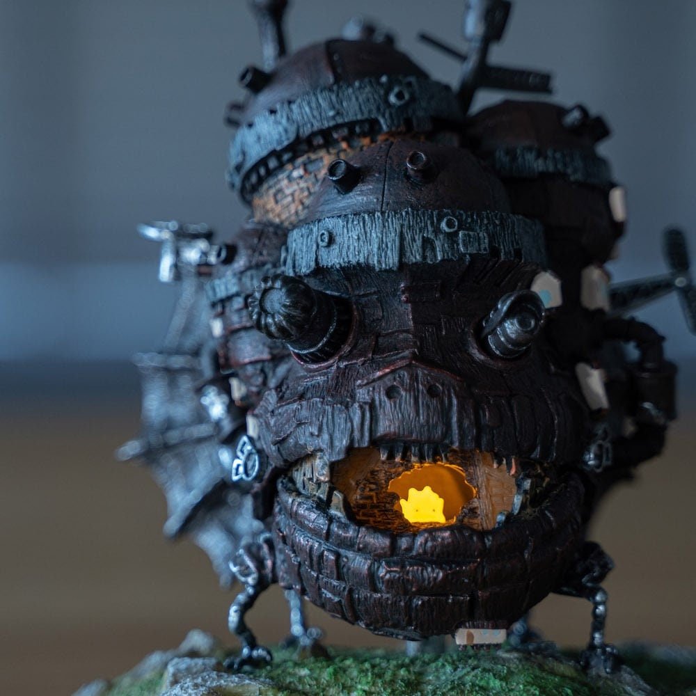 Official Ghibli Howl's Moving Castle Light Up Diorama • Figure/Home Decor/Interior Design with Calcifer - Kamaji Market