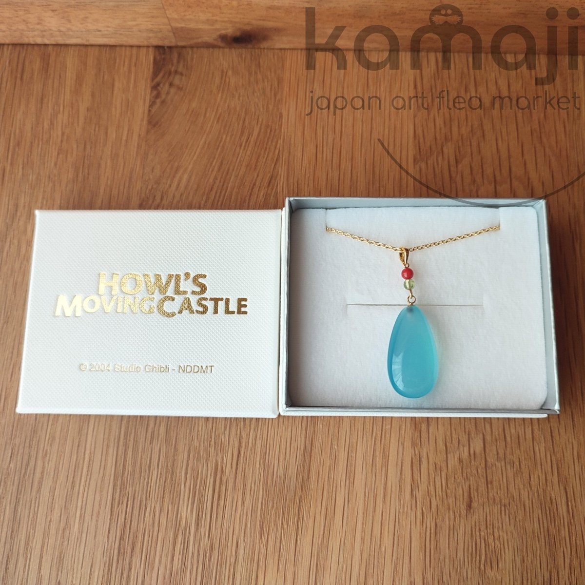 Official Ghibli Howls Moving Castle Necklace Blue Agate/Silver • Japanese Anime Jewelry - Kamaji Market