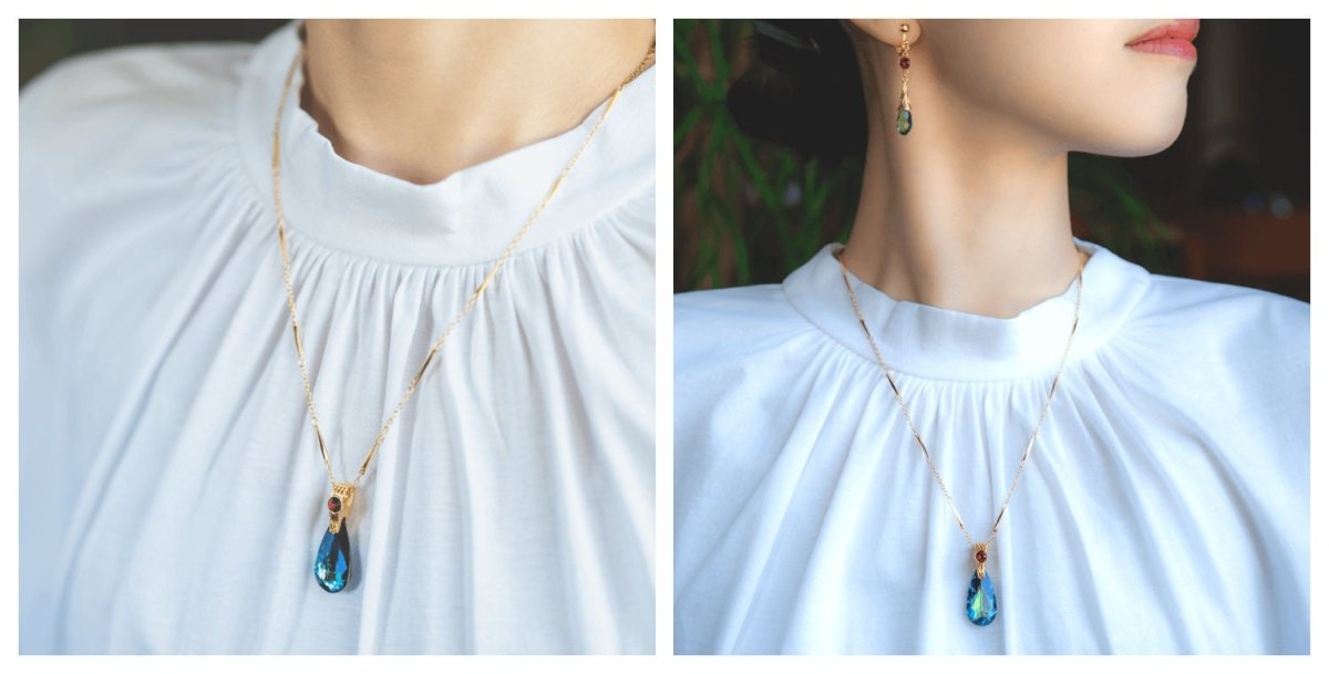 Official Ghibli Howls Moving Castle Necklace/Earrings Set • First