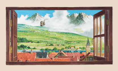Official Ghibli Howls Moving Castle Wall Art/Window Picture • Ghibli Museum Exclusive - Kamaji Market