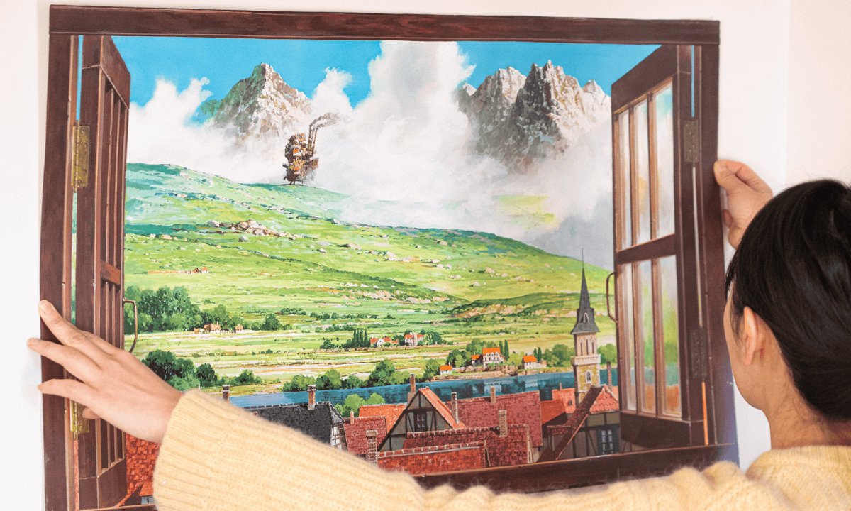 Official Ghibli Howls Moving Castle Wall Art/Window Picture • Ghibli Museum Exclusive - Kamaji Market