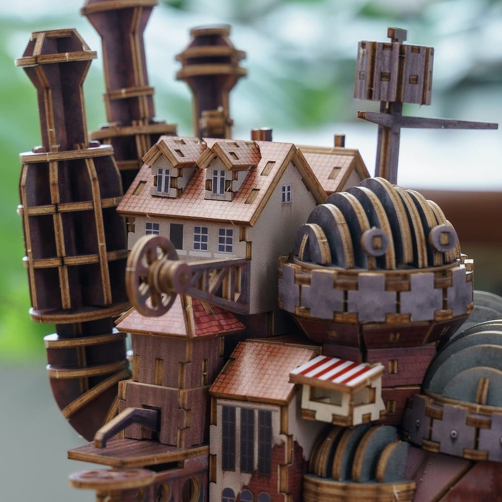 Official Ghibli Howls Moving Castle Wooden 3D Puzzle • Japanese