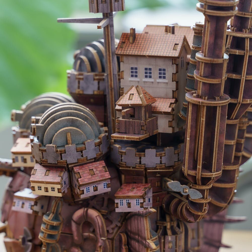 Official Ghibli Howls Moving Castle Wooden 3D Puzzle • Japanese