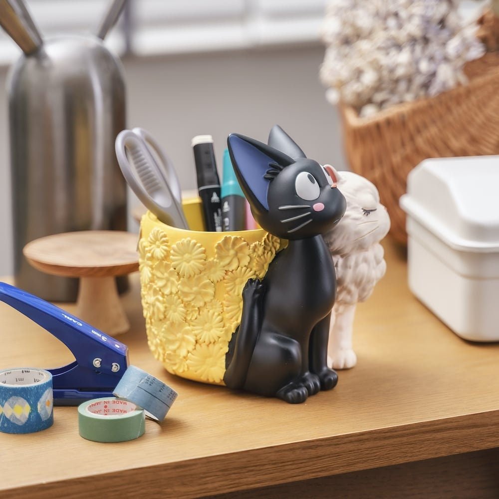 Official Ghibli Jiji and Lily Planter Cover/Diorama • Kikis Delivery Service Pot/Vase/Holder/Home Interior Decor - Kamaji Market