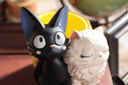 Official Ghibli Jiji and Lily Planter Cover/Diorama • Kikis Delivery Service Pot/Vase/Holder/Home Interior Decor - Kamaji Market