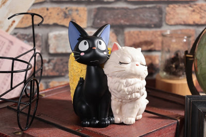 Official Ghibli Jiji and Lily Planter Cover/Diorama • Kikis Delivery Service Pot/Vase/Holder/Home Interior Decor - Kamaji Market