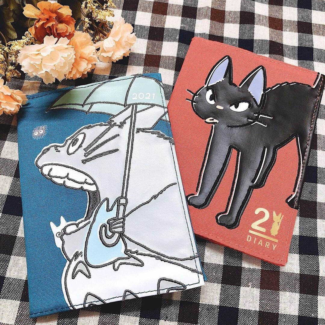 Official Ghibli Jiji Book Cover + Notepad • Kikis Delivery Service Gigi Notebook/Sketchpad/Writing pad/Planner • Kawaii Japanese Stationery - Kamaji Market