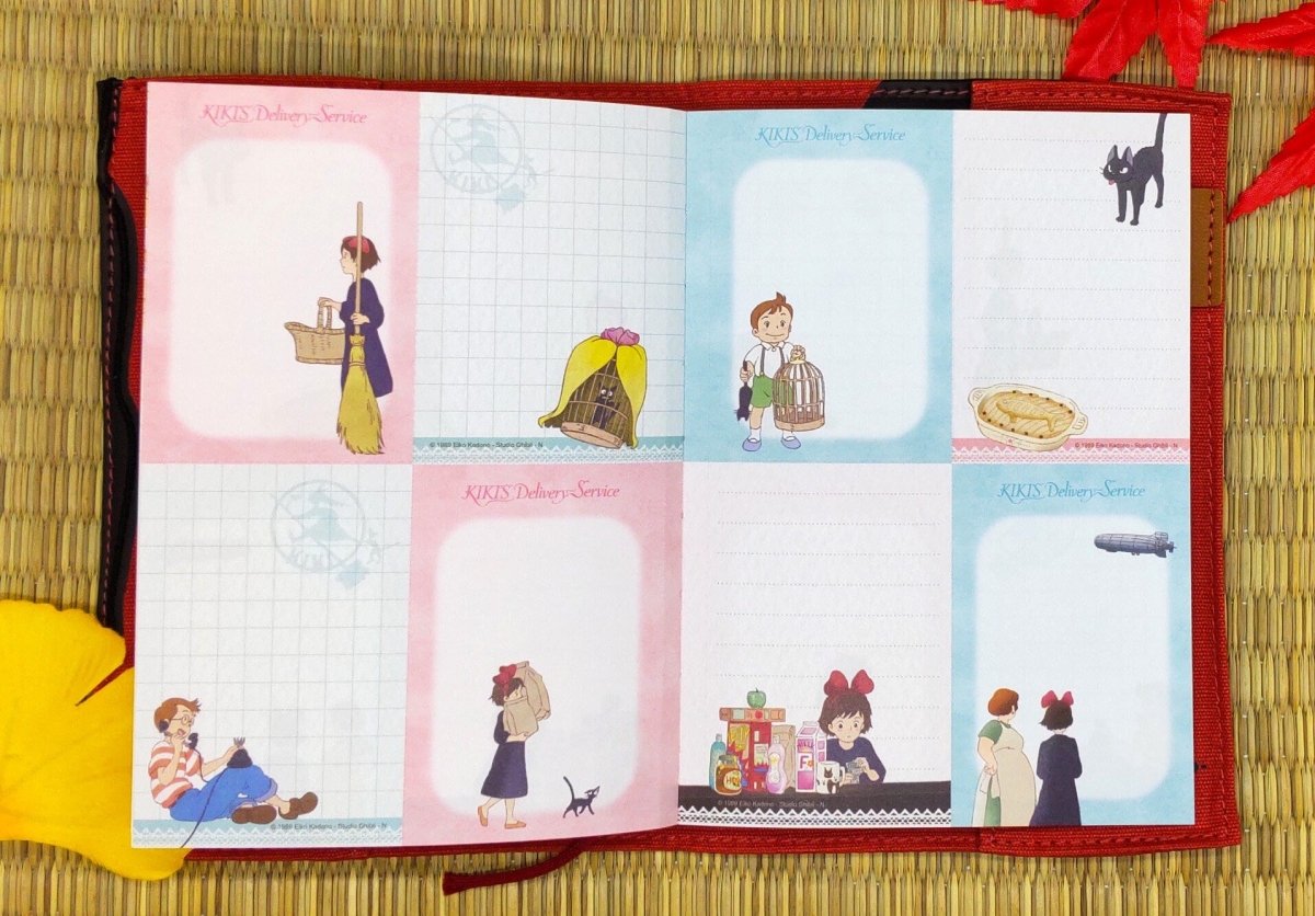 Official Ghibli Jiji Book Cover + Notepad • Kikis Delivery Service Gigi Notebook/Sketchpad/Writing pad/Planner • Kawaii Japanese Stationery - Kamaji Market