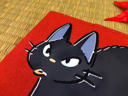 Official Ghibli Jiji Book Cover + Notepad • Kikis Delivery Service Gigi Notebook/Sketchpad/Writing pad/Planner • Kawaii Japanese Stationery - Kamaji Market