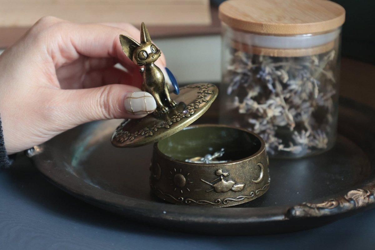 Official Ghibli Jiji Jewelry Box/Figure • Kikis Delivery Service Figurine/Statue/Replica/Interior Home Decor - Kamaji Market