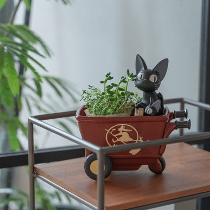 Official Ghibli Jiji Planter Cover/Holder • Kikis Delivery Service Pot/Vase/Figure/Replica/Home Decor/Interior Diorama - Kamaji Market