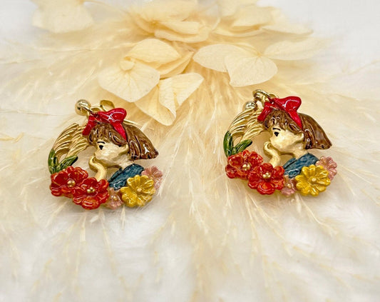 Official Ghibli Kiki Earrings • Kikis Delivery Service Handmade Earrings • Anime Japanese Jewelry - Kamaji Market