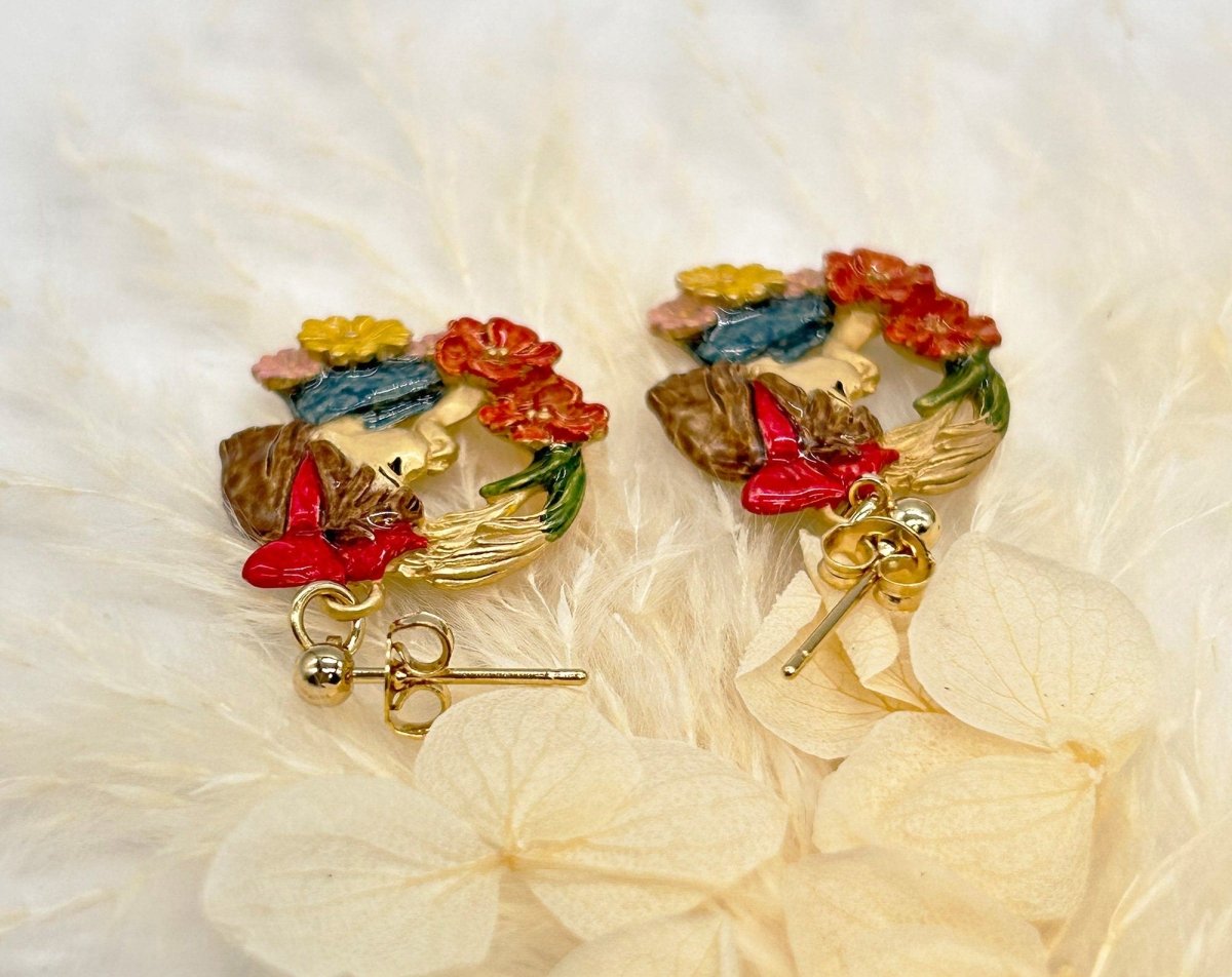 Official Ghibli Kiki Earrings • Kikis Delivery Service Handmade Earrings • Anime Japanese Jewelry - Kamaji Market