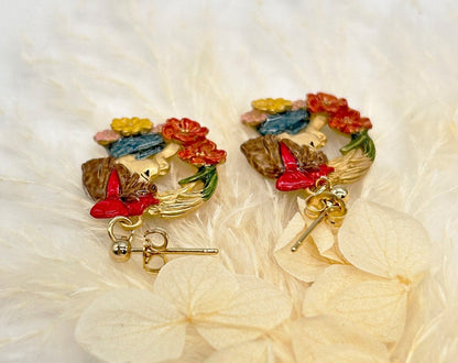 Official Ghibli Kiki Earrings • Kikis Delivery Service Handmade Earrings • Anime Japanese Jewelry - Kamaji Market