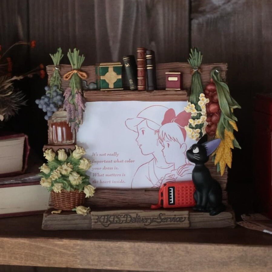 Official Ghibli Kiki Photo Frame 2026 • Kiki's Delivery Service Desk Decor/Interior Diorama with Jiji - Kamaji Market