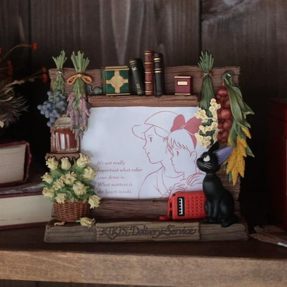 Official Ghibli Kiki Photo Frame 2026 • Kiki's Delivery Service Desk Decor/Interior Diorama with Jiji - Kamaji Market