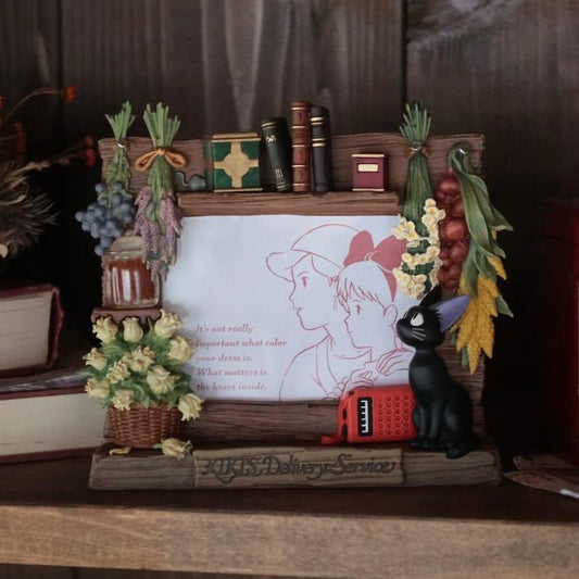 Official Ghibli Kiki Photo Frame 2026 • Kiki's Delivery Service Desk Decor/Interior Diorama with Jiji - Kamaji Market
